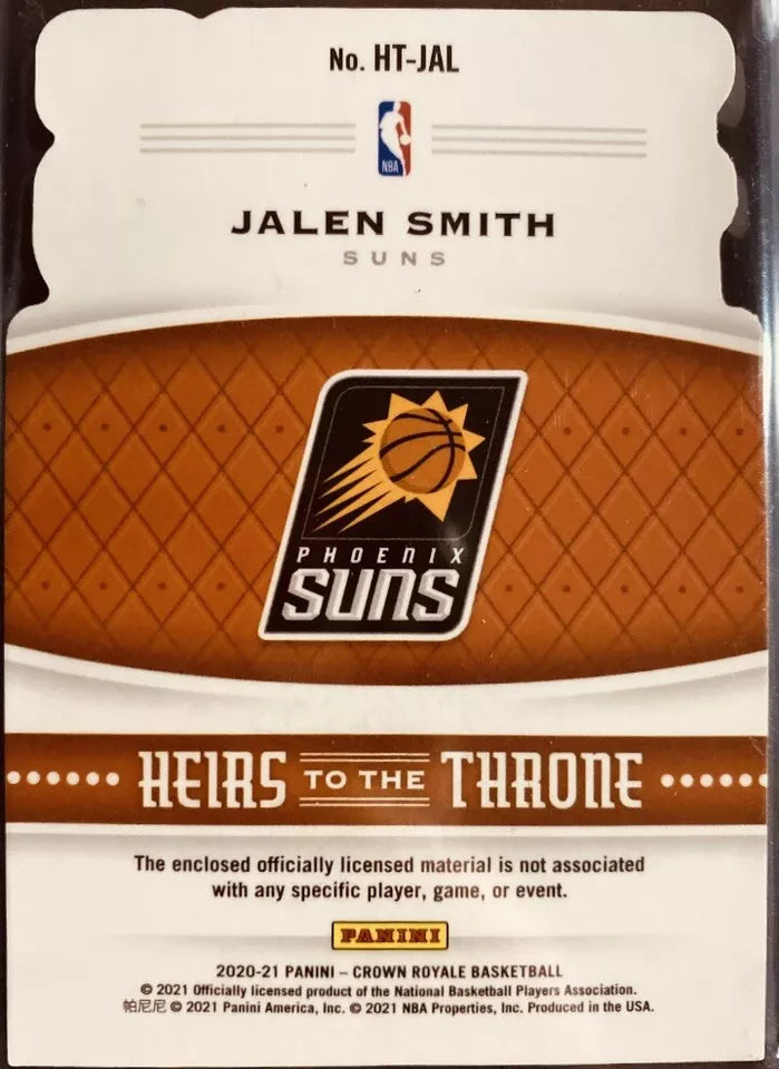 2020-21 Crown Royals Heirs of The Throne Jalen Smith Jersey Card #HT-JAL Phoenix Suns