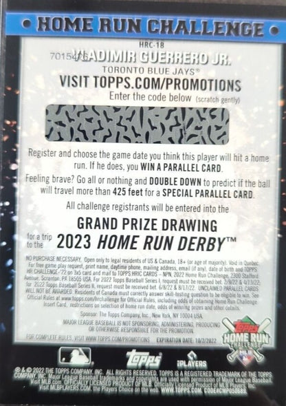 2022 Topps Update Vladimir Guerrero Jr 2022 Pick The Game Home Run Derby