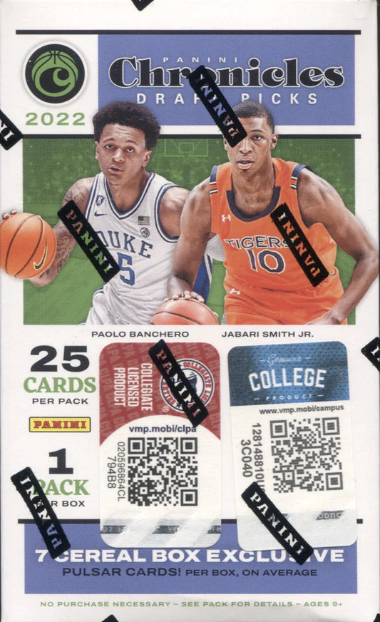 2022 Panini Chronicles Draft Picks Basketball Cereal Box