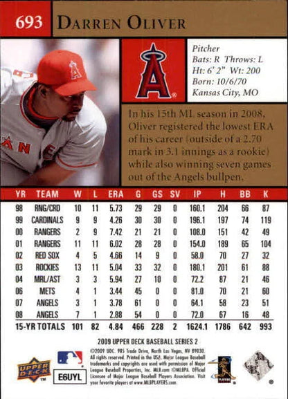 2009 Upper Deck Darren Oliver #693 Los Angeles Angels