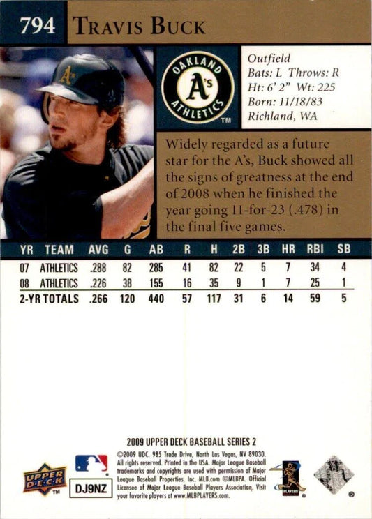 2009 Upper Deck Travis Buck #794 Oakland Athletics