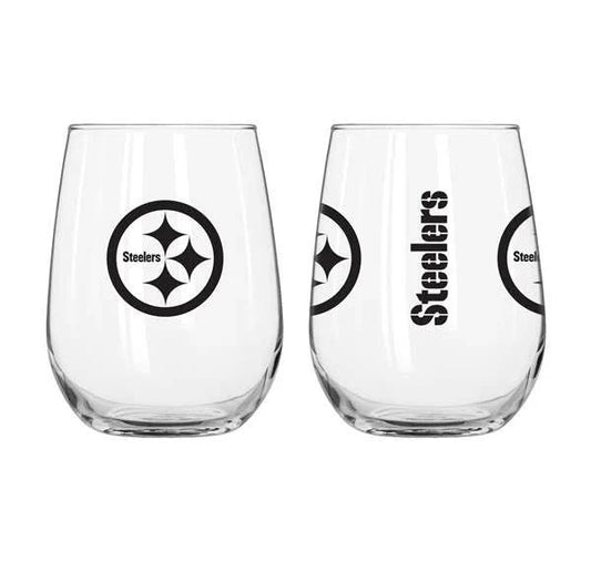 Pittsburgh Steelers Curved Wine Glass 16 Oz.