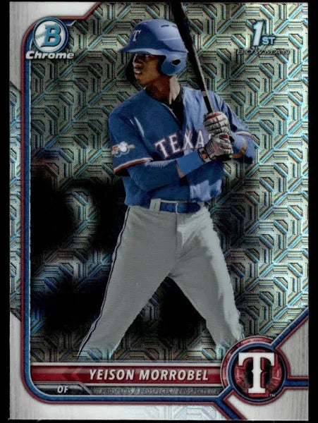 2022 Bowman Chrome Prospects Yeison Morrobel Mojo Refractors #BCP-200 Texas Rangers