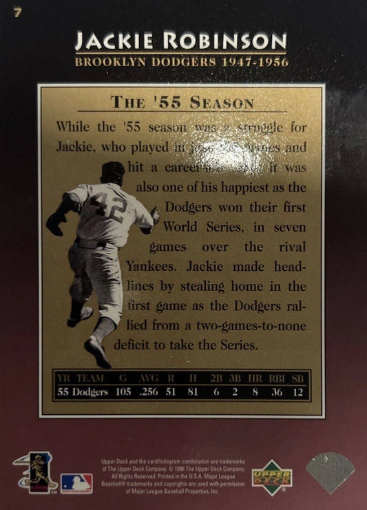 1996 Upper Deck Jackie Robinson #7 Brooklyn Dodgers