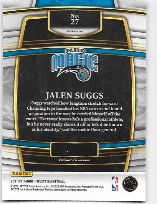 2021-22 Panini Select Jalen Suggs Rookies Blue Prizm 27 Orlando Magic