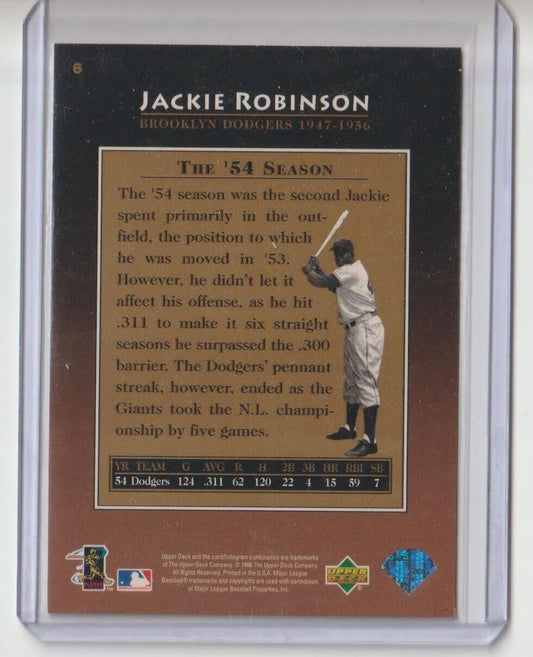 1996 Upper Deck Jackie Robinson #6 Brooklyn Dodgers