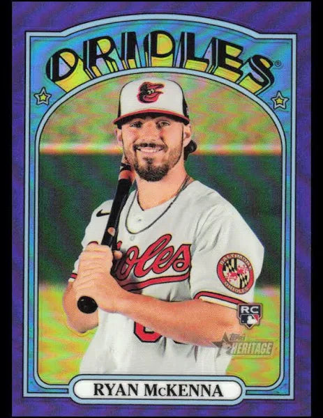 2021 Topps Heritage Chrome Purple Refractor Ryan McKenna #525 Baltimore Orioles