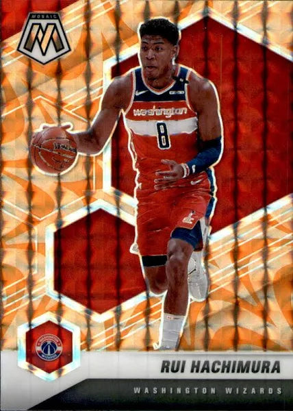2020-21 Panini Mosaic Orange Mosaic Rui Hachimura #161 Washington Wizards