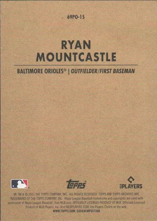 2021 Topps Archives Ryan Mountcastle RC #69PO-15 Baltimore Orioles