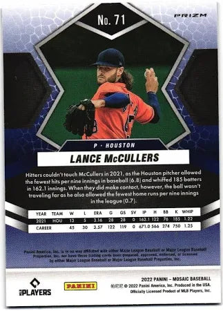 2022 Panini Mosaic Lance McCullers Mosaic Green #71 Houston Astros