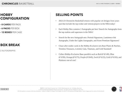 2022-23 Panini Chronicles Basketball Hobby Box