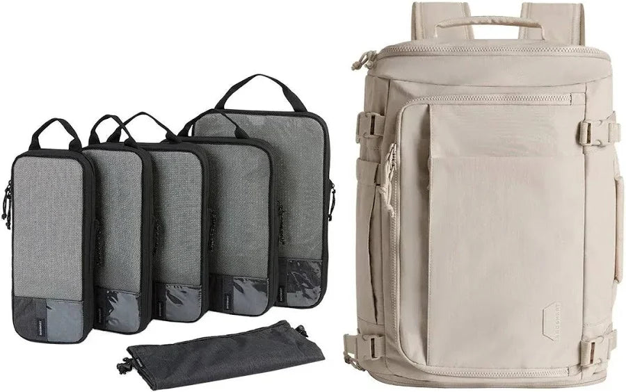 BAGSMART Blast Expandable 38L Backpack with 6 Compression Packing Cubes
