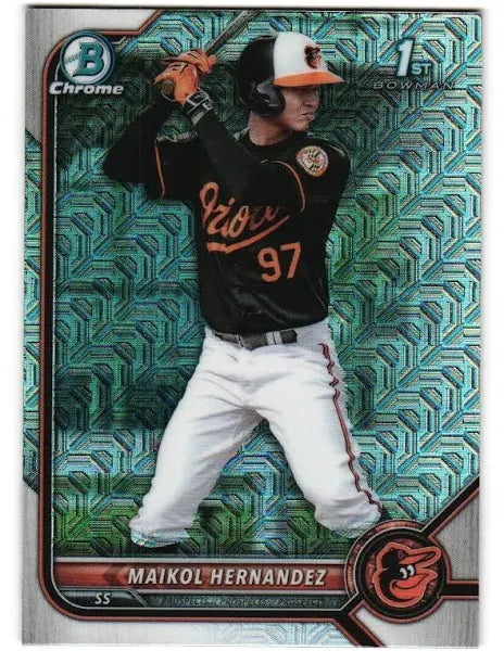 2022 Bowman Chrome Prospects Maikol Hernandez Mojo Refractors #BCP-155 Baltimore Orioles