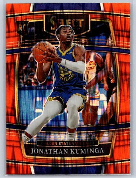 2021-22 Panini Select Jonathan Kuminga Orange Flash Prizms 28 Golden State Warriors