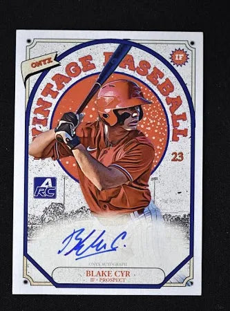 2023 Onyx Vintage Blue Signatures #VABC Blake Cyr RC - Miami Hurricanes