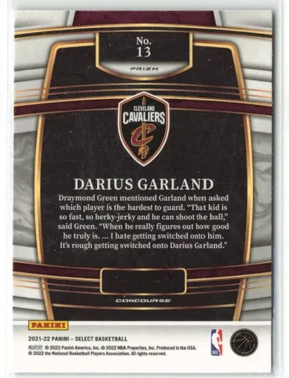 2021-22 Panini Select Darius Garland Blue Prizm #13 Cleveland Cavaliers