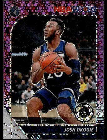 2019-20 Panini NBA Hoops Premium Prizms Purple Disco Josh Okogie #113 Minnesota Timberwolves