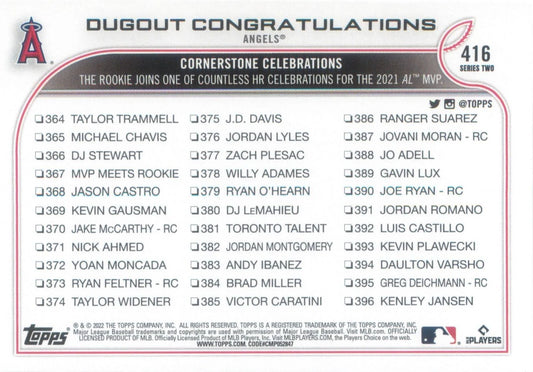 2022 Topps Shohei Ohtani / Brandon Marsh - Checklist #416 Los Angeles Angels