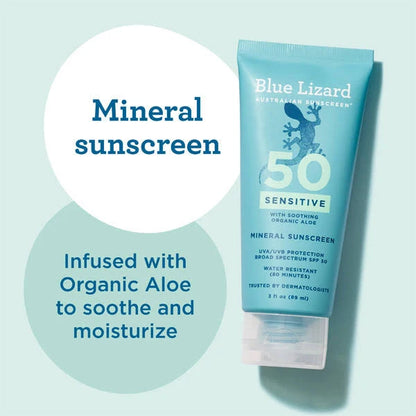 Blue Lizard Sensitive Mineral Sunscreen SPF 50 Twin Pack, 3 oz + 5 oz