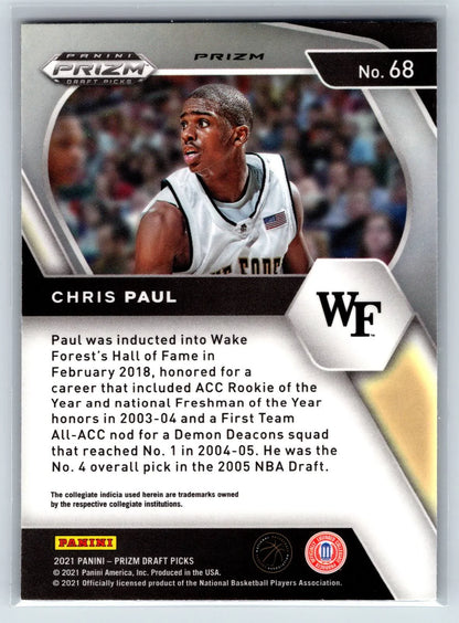 2021 Panini Prizm Chris Paul Red, White and Blue Prizms #68 Wake Forest Demon Deacons