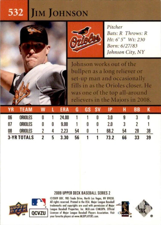 2009 Upper Deck Jim Johnson #532 Baltimore Orioles