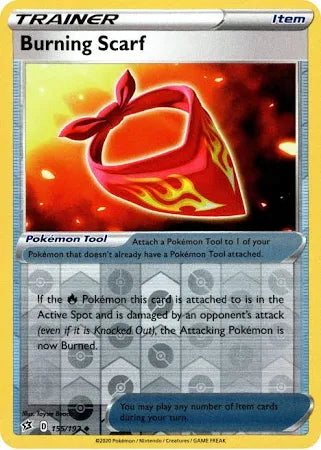 Sword and Shield Rebel Clash Reverse Holo 155  Burning Scarf