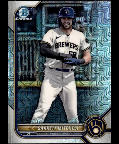 2022 Bowman Chrome Prospects Garrett Mitchell Mojo Refractors #BCP-167 Milwaukee Brewers