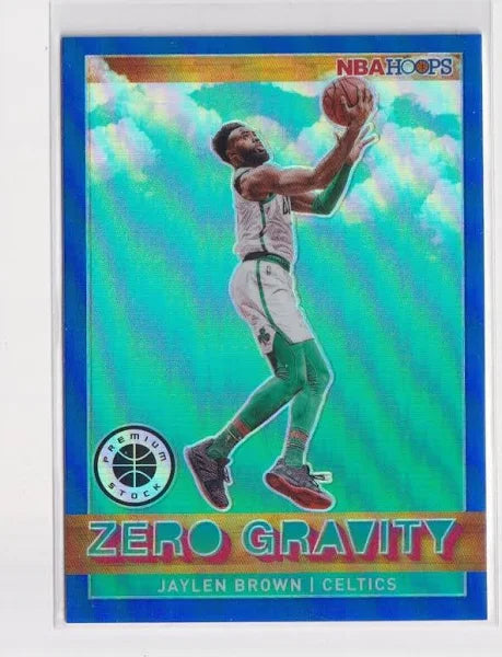 Jaylen Brown 2019-20 Hoops Premium Stock Zero Gravity Blue Prizm #13 ISA 9