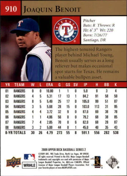 2009 Upper Deck Joaquin Benoit #910 Texas Rangers