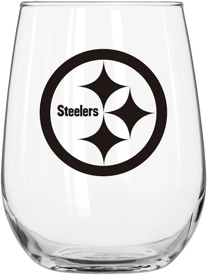 Pittsburgh Steelers Curved Wine Glass 16 Oz.