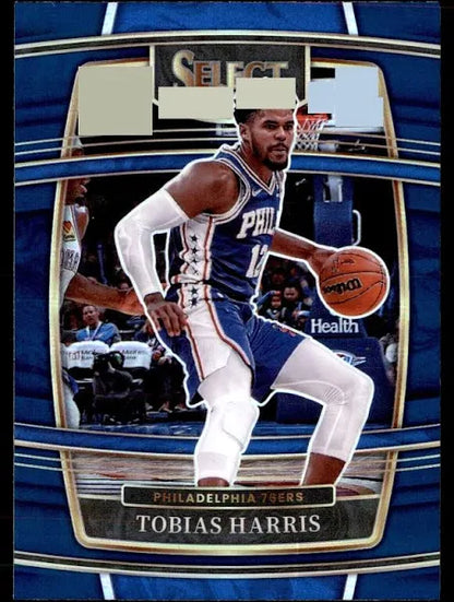2021-22 Panini Select Tobias Harris Blue Prizm #16 Philadelphia 76ers