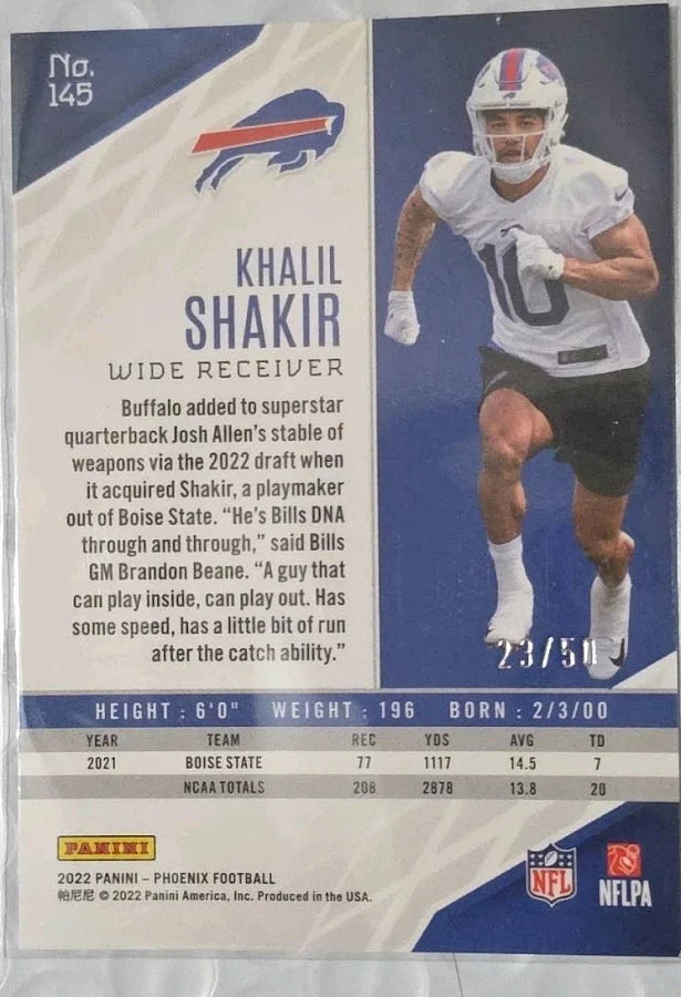 2022 Panini Phoenix Fire & Ice Khalil Shakir #145 Buffalo Bills