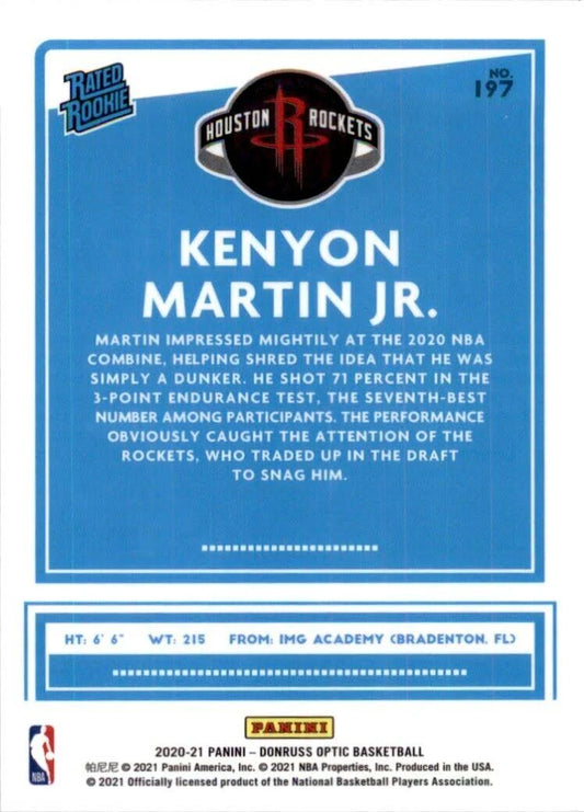 2020-21 Donruss Optic Fanatics Rated Rookies Kenyon Martin Jr. #197 Houston Rockets