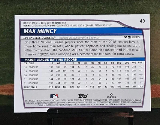 2023 Topps Big League Electric Orange Max Muncy #49 Los Angeles Dodgers