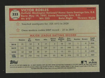 2021 Topps Chrome Platinum Anniversary Victor Robles Nationals 333