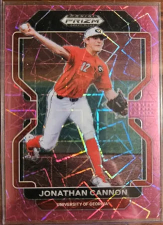2022 Panini Prizm Draft Pick Jonathan Cannon Neon Pink Velocity Prizms #101 Georgia Bulldogs
