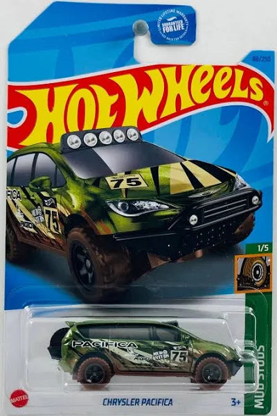 Hot Wheels Chrysler Pacifica GREEN Mud Studs 1/5 88/250 - walk-of-famesports