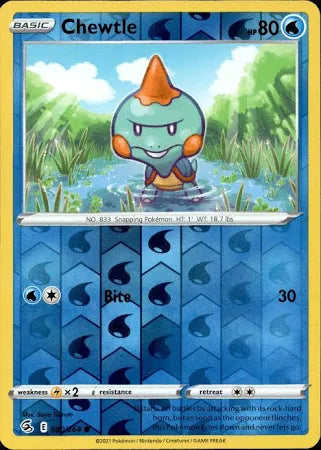 Sword and Shield Fusion Strike Reverse Holo 080 Chewtle