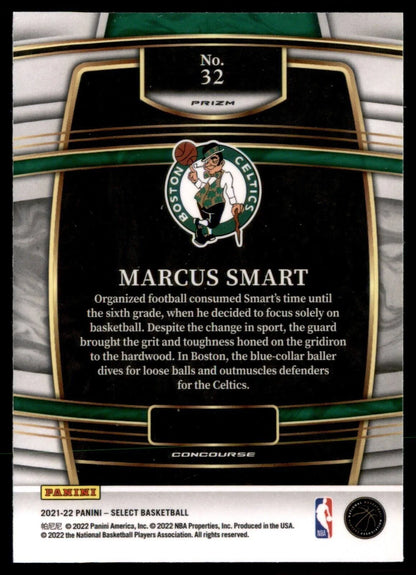 2021-22 Panini Select Marcus Smart Blue Prizm #32 Boston Celtics