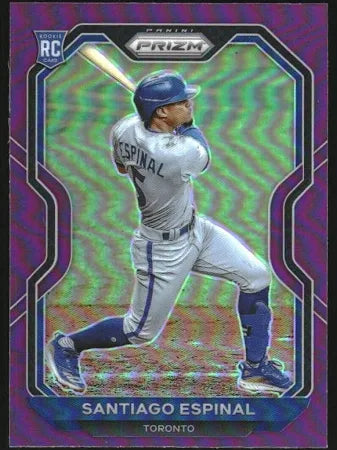 2021 Panini Prizm Santiago Espinal Rookie Purple Prizm #72 Toronto Blue Jays