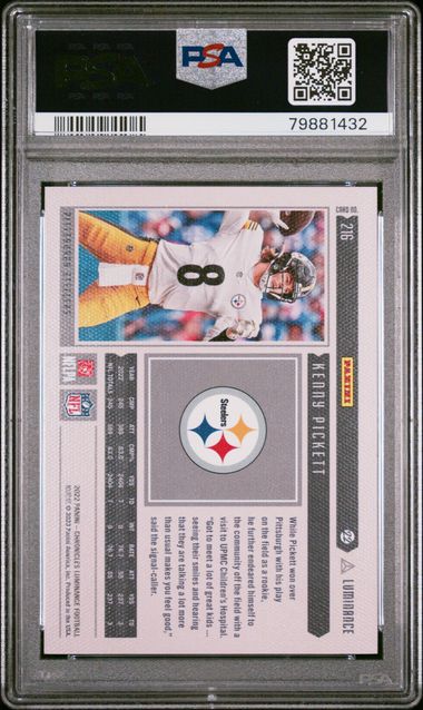 2022 Panini Chronicles Luminance Red 25/149 Kenny Pickett RC #216 PSA 10 Gem MT