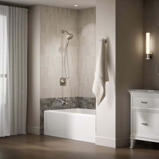 Kohler Riverly Rite-Temp Bath and Shower Kit, Brushed Nickel