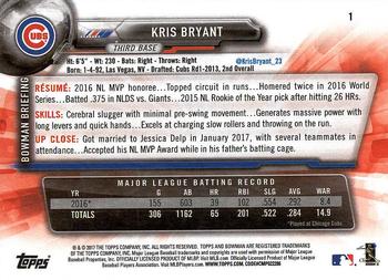 2017 Bowman Kris Bryant  # 1 Chicago Cubs