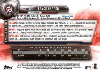 2017 Bowman Bryce Harper  # 3 Washington Nationals