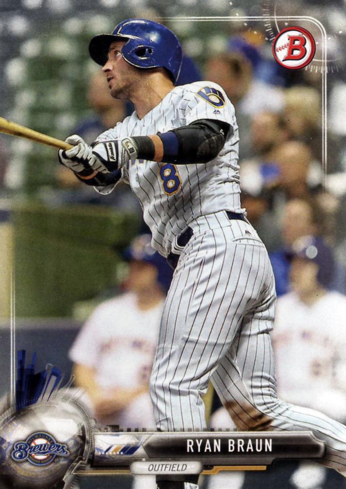 2017 Bowman Ryan Braun  # 11 Milwaukee Brewers