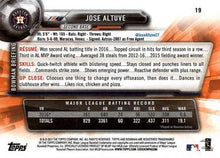将图片加载到图库查看器，2017 Bowman Jose Altuve  # 19 Houston Astros
