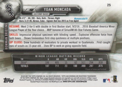 2017 Bowman Yoan Moncada RC # 25 Chicago White Sox