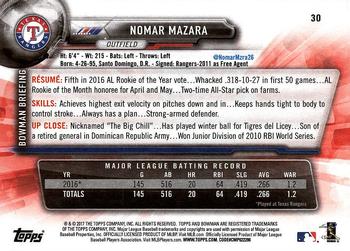 2017 Bowman Nomar Mazara  # 30 Texas Rangers
