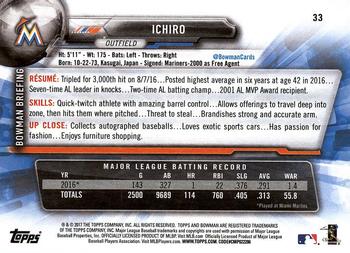 2017 Bowman Ichiro  # 33 Miami Marlins