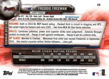 2017 Bowman Freddie Freeman  # 44 Atlanta Braves
